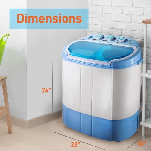 ARLIME 2 in 1 Compact Mini Laundry Machine Full-Automatic Washing Machine  1.5 Cu.Ft Capacity Portable Laundry Washer & Spin Dryer W/ Long Inlet 