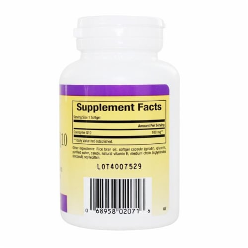 Natural Factors Coenzyme Q10 100mg, 60 + 60 Softgels Perspective: back