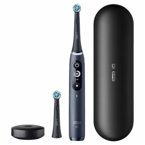 Oral-B Black iO Series 7 Electric Toothbrush with Two Brush Heads Perspective: back