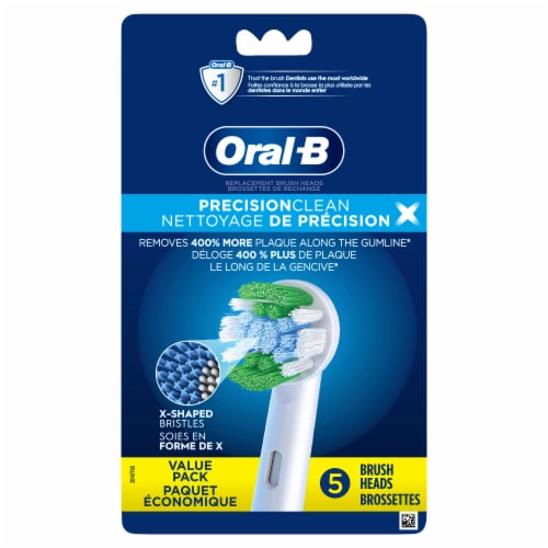 Oral-B PrecisionCleanX X-Filament Replacement Brush Heads, 5 Count Perspective: back