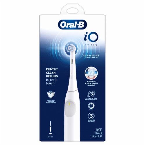 Oral-B iO Series 2 Rechargeable Electric Powered Toothbrush, White with 1 Gentle Brush Head Perspective: back