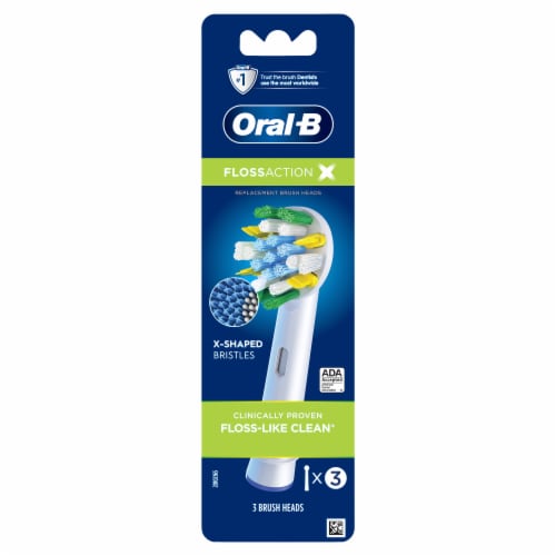 Oral-B FlossAction Electric Toothbrush Replacement Brush Heads Perspective: back