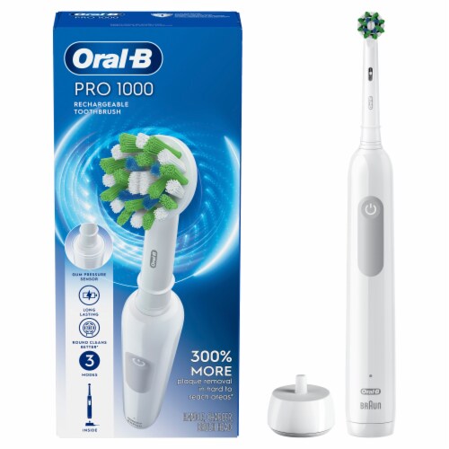 Oral-B Pro 1000 Rechargeable Electric White Electric Toothbrush Perspective: back