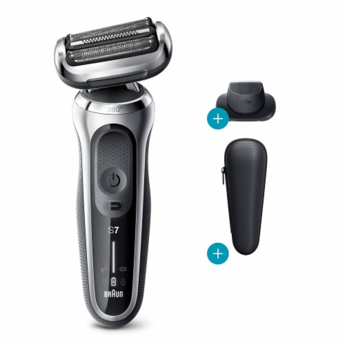 Braun Series 7 7020s Flex Electric Razor for Men with Precision Trimmer - Silver Perspective: back