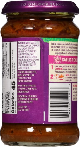 Patak's Garlic Medium Hot Pickle Relish Perspective: back
