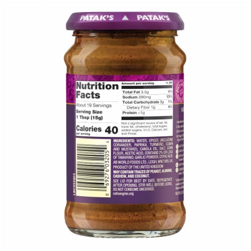 Patak's® Mild Curry Spice Paste Perspective: back