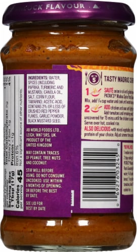Patak's® Medium Madras Curry Spice Paste Perspective: back
