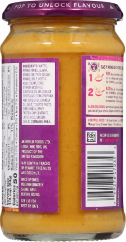 Patak's® Mango Curry Indian Mild Simmer Sauce Perspective: back