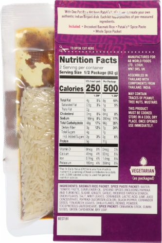 Patak’s® One Pot Birayani Mild Rice Kit Perspective: back
