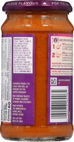 Patak's® Spicy Butter Chicken Curry Indian Simmer Sauce Perspective: back