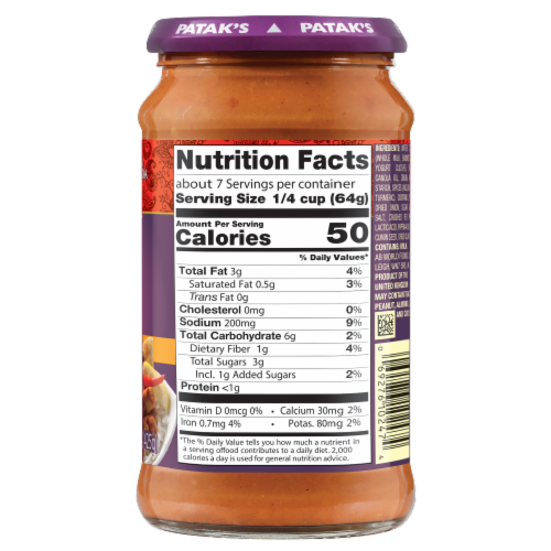 Patak's® Hot & Spicy Tikka Masala Sauce Perspective: back