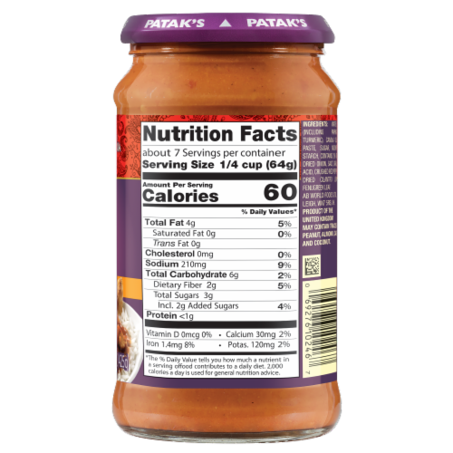 Patak's® Hot & Spicy Vindaloo Sauce Perspective: back