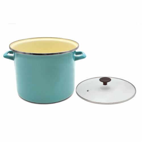 Stock Pot with Lid (11.6-Qt., Turquoise) Perspective: back