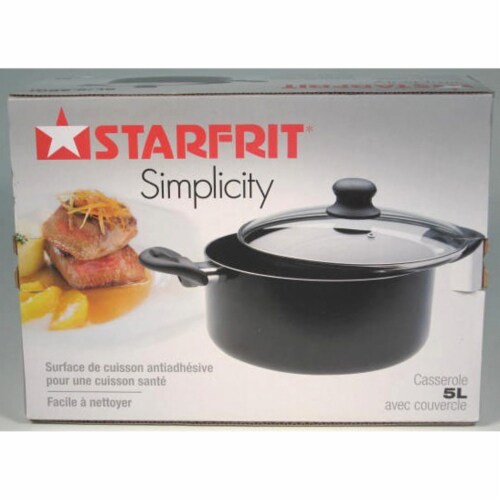 Starfrit Usa Inc Black Saucepan With Lid, 5.3 qt. Perspective: back