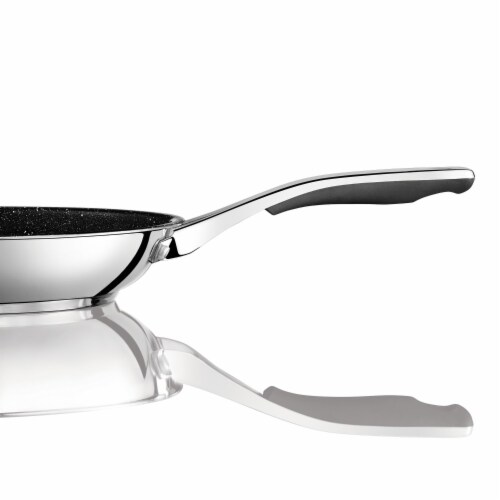 Starfrit 034609-004-0000 9.5 in. Non-Stick Fry Pan with Stainless Steel Handle, Silver Perspective: back