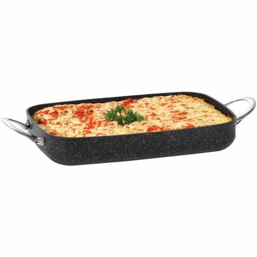 Starfrit The Rock Oven & Bakeware with Riveted Stainless Steel Handles - Oblong Perspective: back