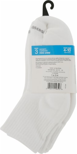 No Nonsense Women's Cushioned Mini Crew Socks - 3 pk - White, 4-10 - Fred  Meyer