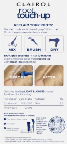 Clairol Root Touch-Up Kit 9 Light Blonde Perspective: back