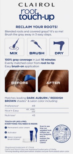 Clairol Colorblend Permanent Root Touch-Up Kit - 4R Dark Auburn/Reddish Brown Perspective: back