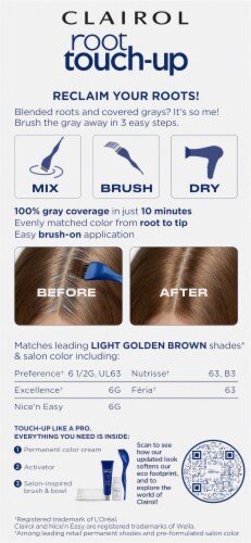 Clairol Root Touch-Up Colorblend Kit - 6G Light Golden Brown Perspective: back