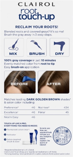 Clairol Permanent Root Touch-Up Kit 4G Dark Golden Brown Perspective: back