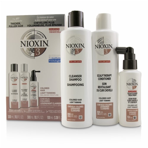 Nioxin System 3 Kit 10.1oz Color Safe Cleanser Shampoo, 10.1 oz Color Safe Scalp Therapy Cond Perspective: back