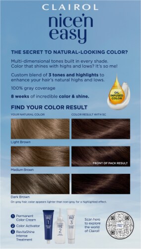 Clairol Nice n' Easy Permanent Hair Color 5C Medium Cool Brown Perspective: back