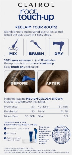 Clairol Permanent Root Touch-Up Kit 5G Medium Golden Brown Perspective: back