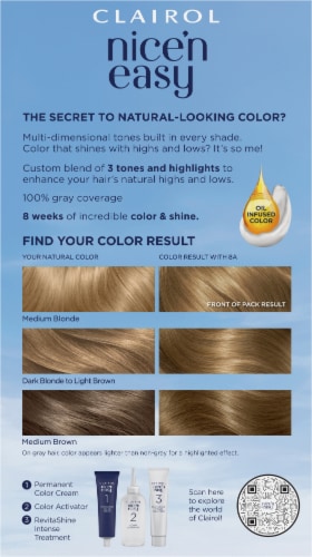 Clairol Nice'n Easy Permanent Hair Color 8A Medium Ash Blonde Perspective: back