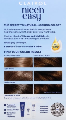 Clairol Nice'n Easy 5N Medium Neutral Brown Permanent Hair Color Perspective: back
