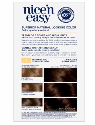 Clairol Nice'n Easy 3 Brown Black Permanent Hair Color Perspective: back