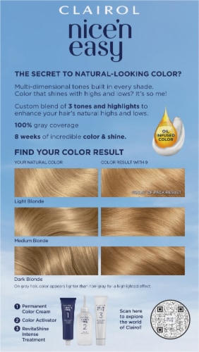 Clairol Nice'n Easy 9 Light Blonde Permanent Hair Color Perspective: back