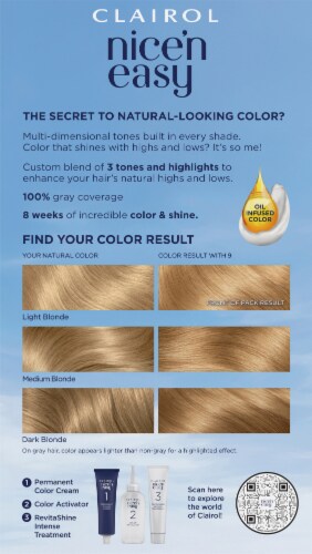 Clairol Nice'n Easy 9 Light Blonde Permanent Hair Color Perspective: back