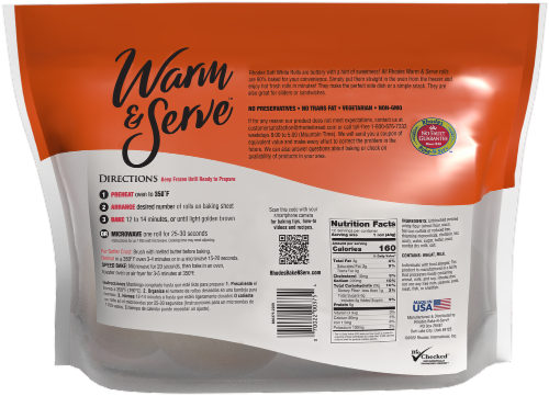 Rhodes® Warm & Serve™ Soft White Rolls Perspective: back