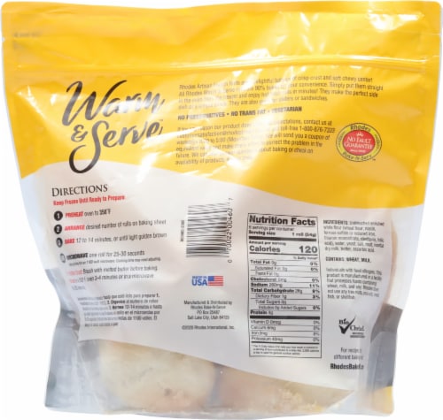 Rhodes Warm-N-Serv Artisan French Rolls Perspective: back