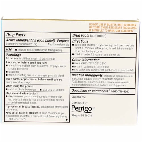 Good Sense Nighttime Sleep Aid Tablets Perspective: back