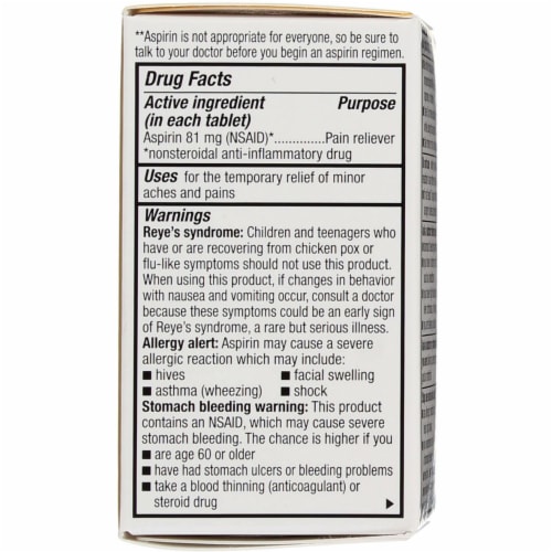 GoodSense Aspirin Pain Reliever Chewable Tablets, Cherry, 81 mg, 36 Ct Perspective: back