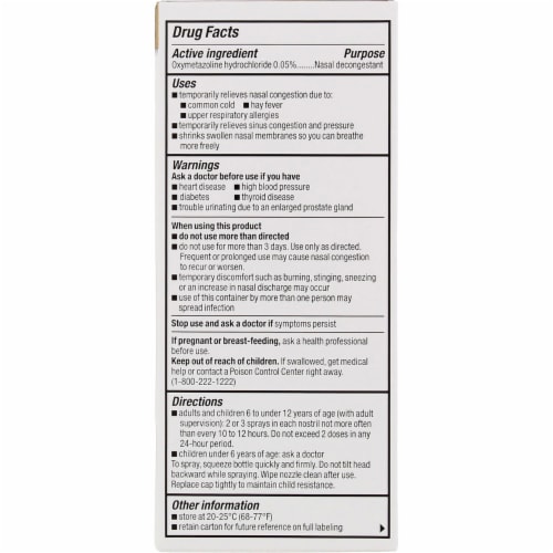 GoodSense Nasal Decongestant Spray, 12-Hour Relief, 1 fl oz Perspective: back