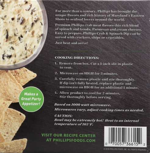 Phillips Premium Crab & Spinach Dip Perspective: back