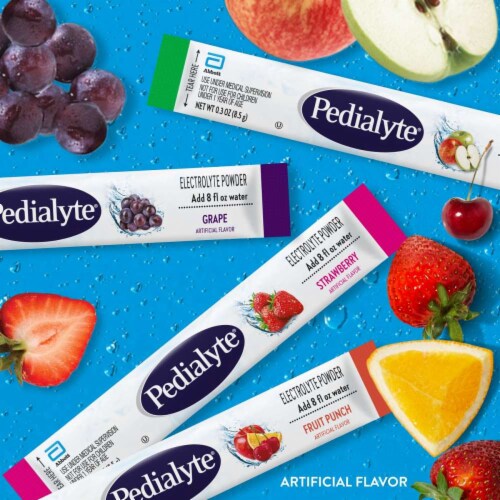 Pedialyte® Electrolyte Powder Packets Variety Pack Perspective: back