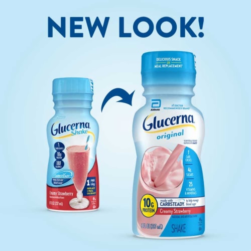Glucerna Creamy Strawberry Ready-to-Drink Nutrition Shakes Perspective: back