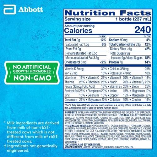 PediaSure® Grow & Gain® Vanilla Kids’ Nutritional Shake Bottles Perspective: back