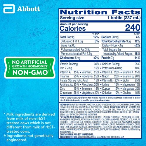 PediaSure® Grow & Gain® Vanilla Kids’ Nutritional Shake Bottles Perspective: back