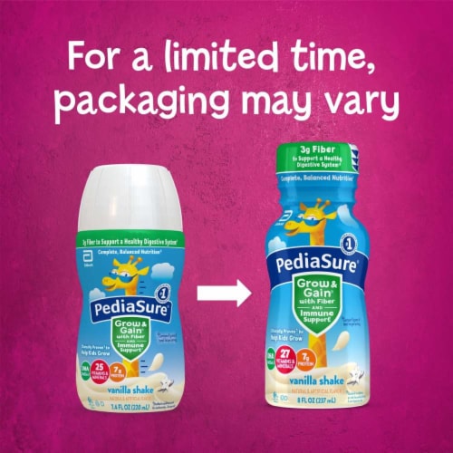 PediaSure® Grow & Gain® with Fiber and Immune Support Kids Vanilla Shake Perspective: back