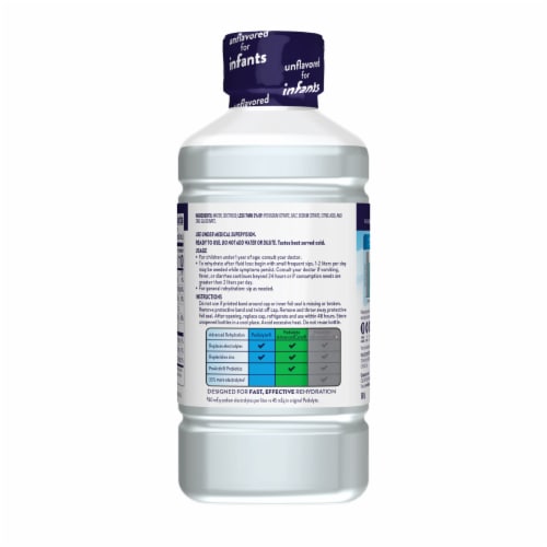 Pedialyte® Unflavored Electrolyte Solution Perspective: back
