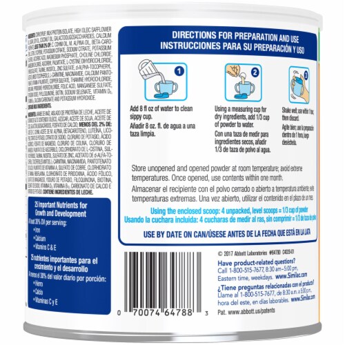 Similac Go & Grow Sensitive Toddler OptiGRO™ Milk-Based Powder Perspective: back