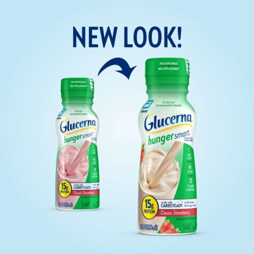 Glucerna® Hunger Smart® Classic Strawberry Nutritional Shake Bottles Perspective: back