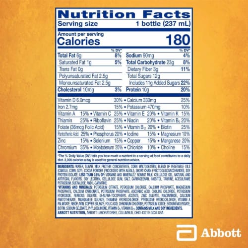 PediaSure SideKicks High Protein Chocolate Kids' Nutrition Shake Drink Perspective: back