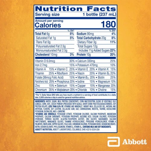 PediaSure SideKicks High Protein Chocolate Kids' Nutrition Shake Drinks Perspective: back