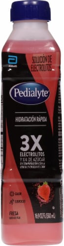 Pedialyte® Advanced Rehydration Strawberry Electrolyte Drink Perspective: back